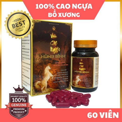 Viên nang cao ngựa bạch Hùng Bình mạnh gân cốt 100% từ cao ngựa bạch nguyên chất.