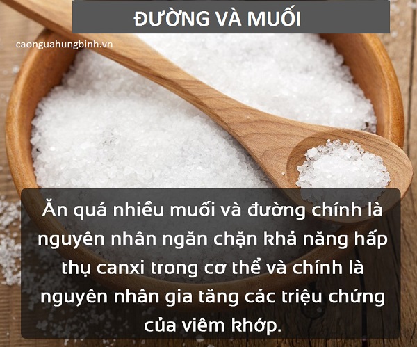 đau nhức xương khớp không nên ăn gì