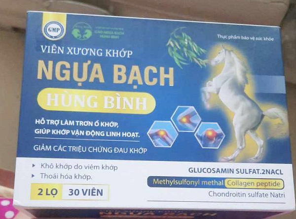 Viên xương khớp ngựa bạch Hùng Bình, Hộp 2 lọ x 30 viên